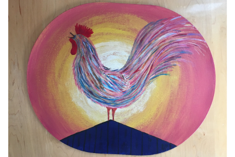 Sunrise Rooster Placemat by Sandra Smith