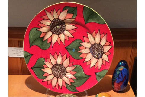 Sunflower Platter by Lacey Pots Pottery