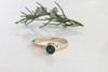 Midnight Blue: Maine Blue/Green Tourmaline Yellow Gold Ring