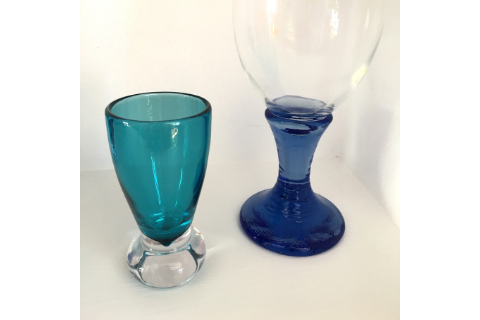 Aqua Blue Cordial Glass by Zug Glass