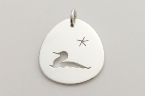 Loon and Star: Sterling Silver Pendant