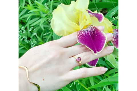 Pink Sky: Maine Pink Tourmaline 14k Solid Gold Ring