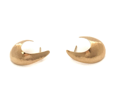 Perfectly Puddled Half Hoop Earrings in 14k Yellow Gold