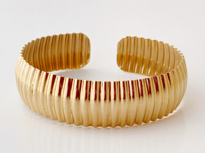Crinkle Cuff: 14k Yellow Gold Bracelet