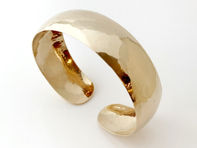 Perfectly Puddled: 14k Yellow Gold Bracelet Wide