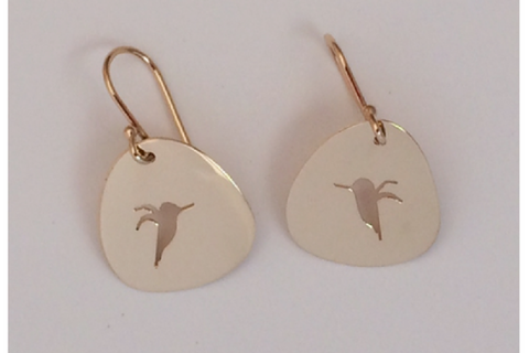 Hummingbird Earrings in 14k Yellow Gold