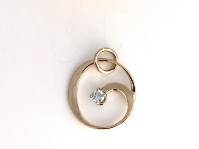 Circle of Life: Diamond and 14K Gold Pendant