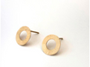 Textured Circle 14k Yellow Gold Post Earrings