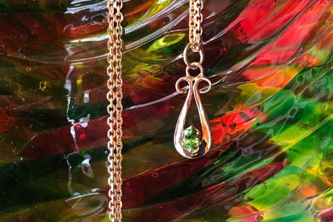 Touch of Green: Maine Tourmaline 14k Gold Pendant