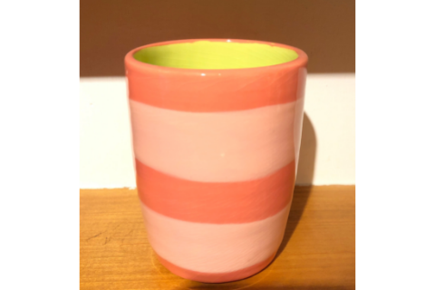 Mini Pink Striped Cup by Lacey Pots