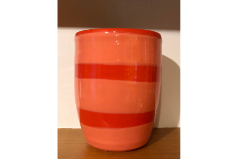 Small Red Striped Cup by Lacey Pots
