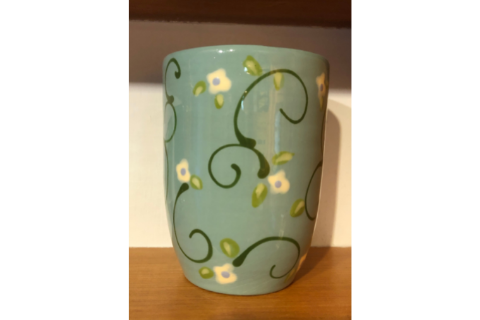 Medium Blue Flower Cup by Lacey Pots