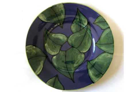 Blue Leaf Plate by Lacey Pots