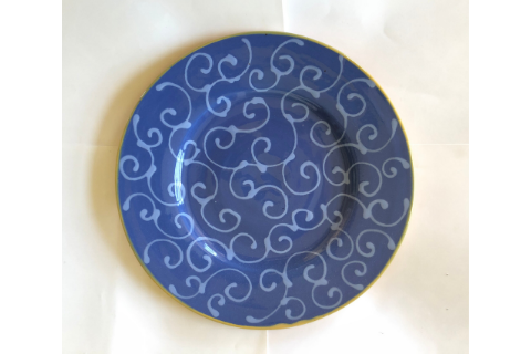 Small Blue Swirl Plate by Lacey Pots