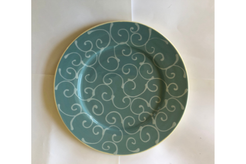 Small Light Blue Swirl Plate by Lacey Pots
