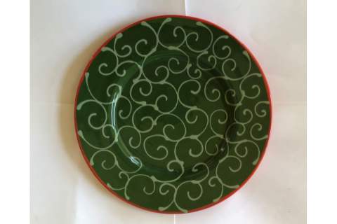 Small Green Swirl Plate by Lacey Pots