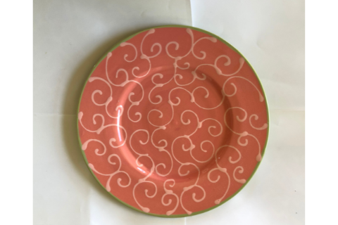 Small Pink Swirl Plate by Lacey Pots
