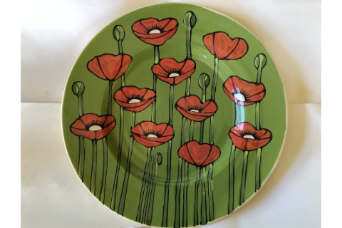 Large Poppy Plate by Lacey Pots