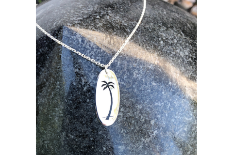 Palm Tree: Sterling Silver Pendant