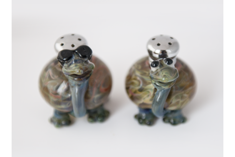 Turtles Salt & Pepper Shaker Set by Lucky Duck Glass