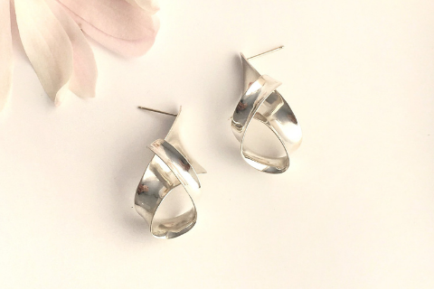 Sail: Sterling Silver Anticlastic Earrings