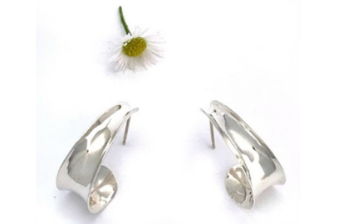 Lily Leaf: Sterling Silver Earrings