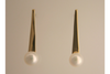 Matchstick with Small Pearl: 14k Gold Earrings