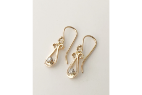 Angels: Yellow Gold and Diamond Earrings