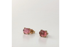 Peony Pink:  Maine Pink Tourmaline 14k Yellow Gold Earrings