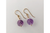 Lilac Swirl: Maine Amethyst 14k Yellow Gold Earrings