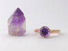 Purple Violet: Maine Amethyst Ring in 14k Yellow Gold