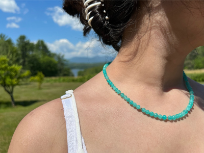 Seafoam: Amazonite and 14k Yellow Gold Beaded Necklace