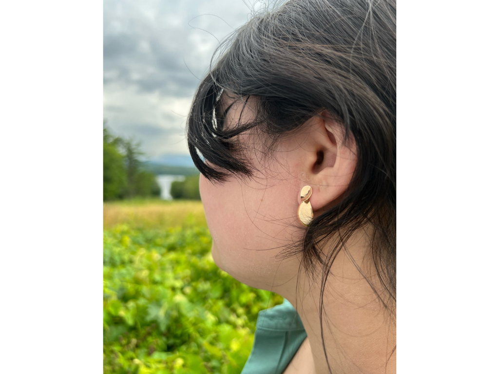 Reverse Teardrop Gold Earrings