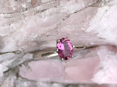 Pink Lilac: Maine Pink Tourmaline 14k White Gold Ring