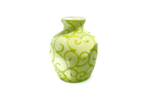 Lime Green Itty Bitty Swirl Vase by Lacey Pots