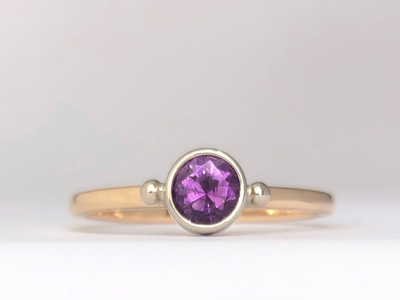 Rich Purple: Maine Amethyst 14K White and Yellow Gold Ring