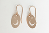 Moon and Star 14k Rose Gold Drop Earrings