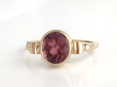 Pink Sky: Maine Pink Tourmaline 14k Solid Gold Ring